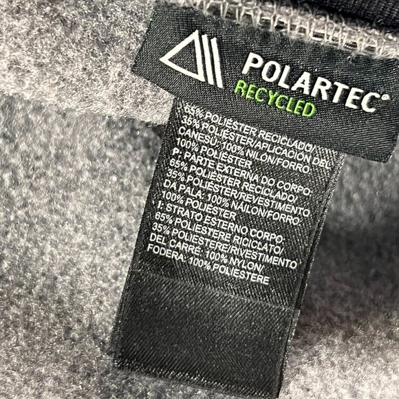 The North Face Polartec Denali Mens Full Zip Gray Black Fleece Jacket Pockets L - Picture 9 of 14